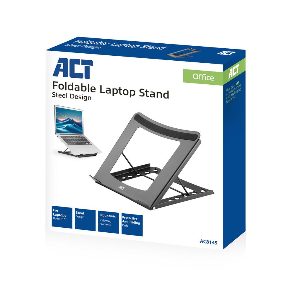 ACT AC8145 Foldable Laptop Stand with 5 Adjustable Height Positions