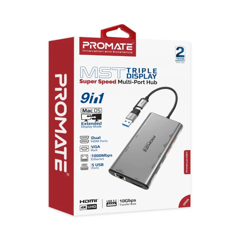 Promate  PrimeHub-MST Docking Station Silver