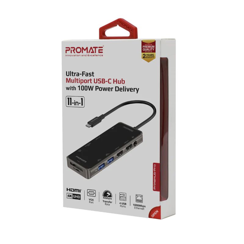Promate  PrimeHub-Pro Docking Station Grey/Black