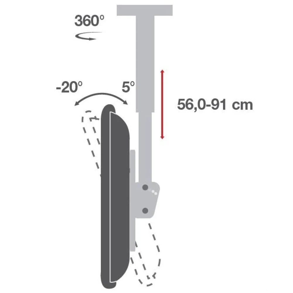 TECHLY  Telescopic Universal Ceiling Support 32"-55" Black