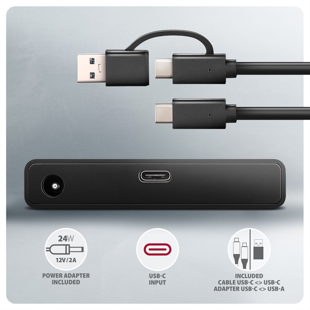 AXAGON ADSA-FPX USB-C 10Gbps Fast Port X adapter for 2,5"/3,5" SSD/HDD