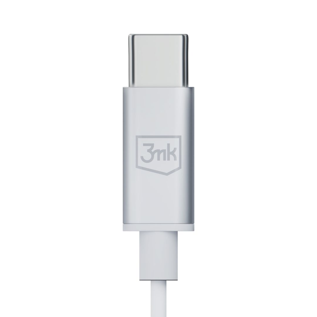3mk Wired Earphones USB-C Headset White