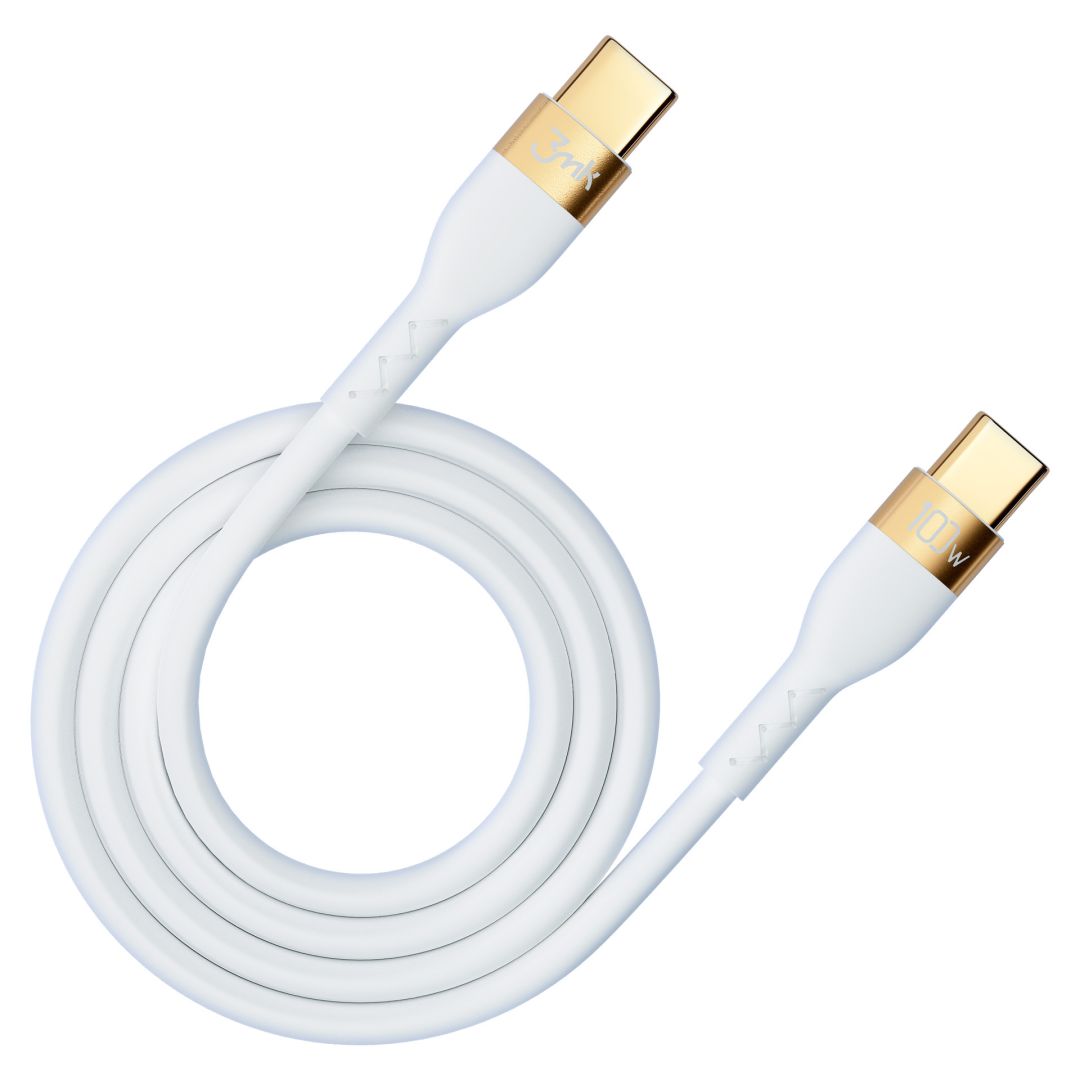 3mk Hyper Szilikon kábel C - C 100W 2m White