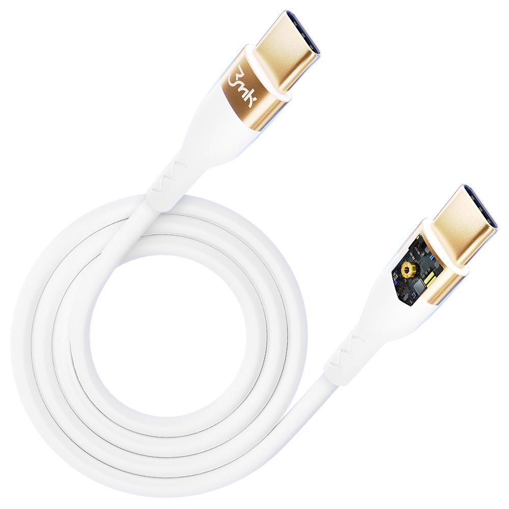 3mk Hyper Szilikon kábel C - C 100W 2m White
