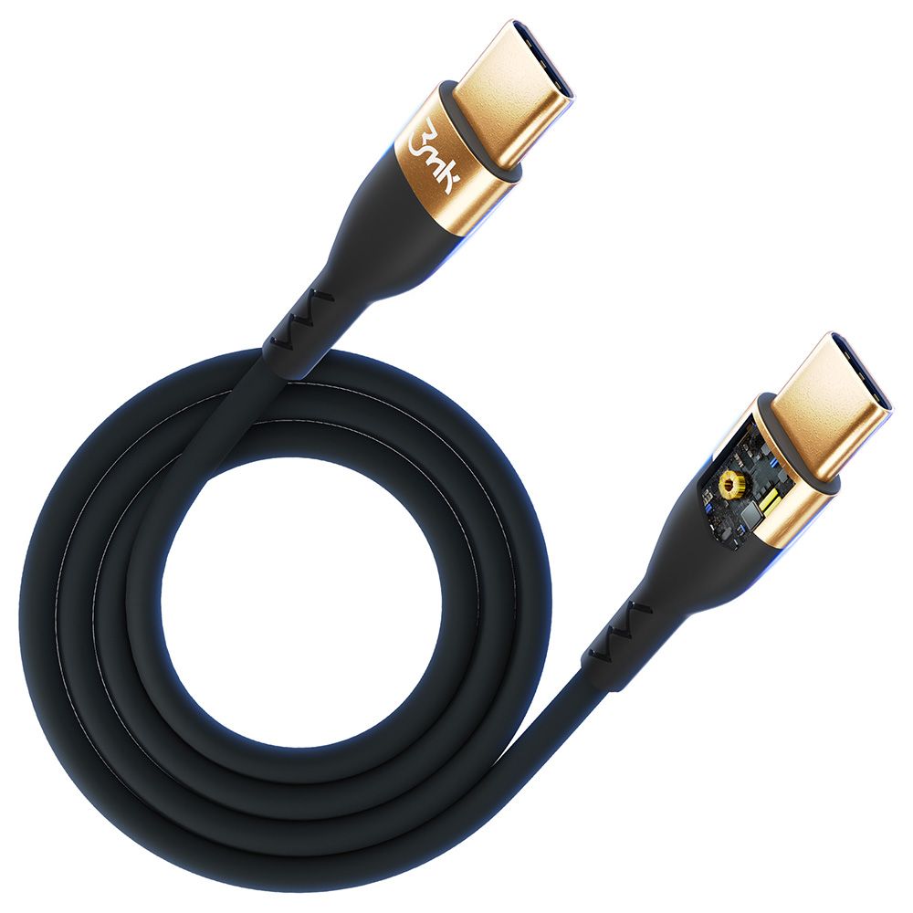 3mk Hyper Szilikon kábel C - C 2m 100W Black