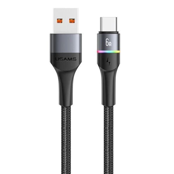 Usams SJ536USB01 Type-A to Type-C Charging and Data Cable 1,2m Black