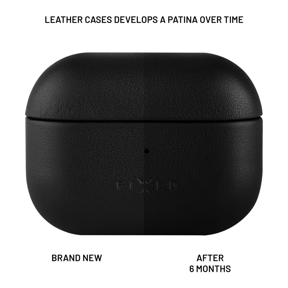FIXED PodsLeather MagSafe támogatással Apple AirPods Pro 2/Pro 2 (USB-C) készülékekhez fekete