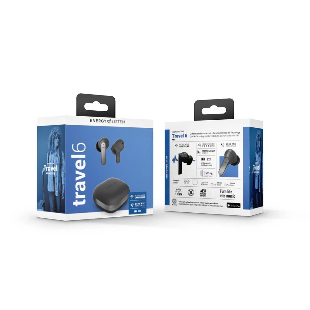 Energy Sistem Travel 6 ANC Bluetooth Headset Black