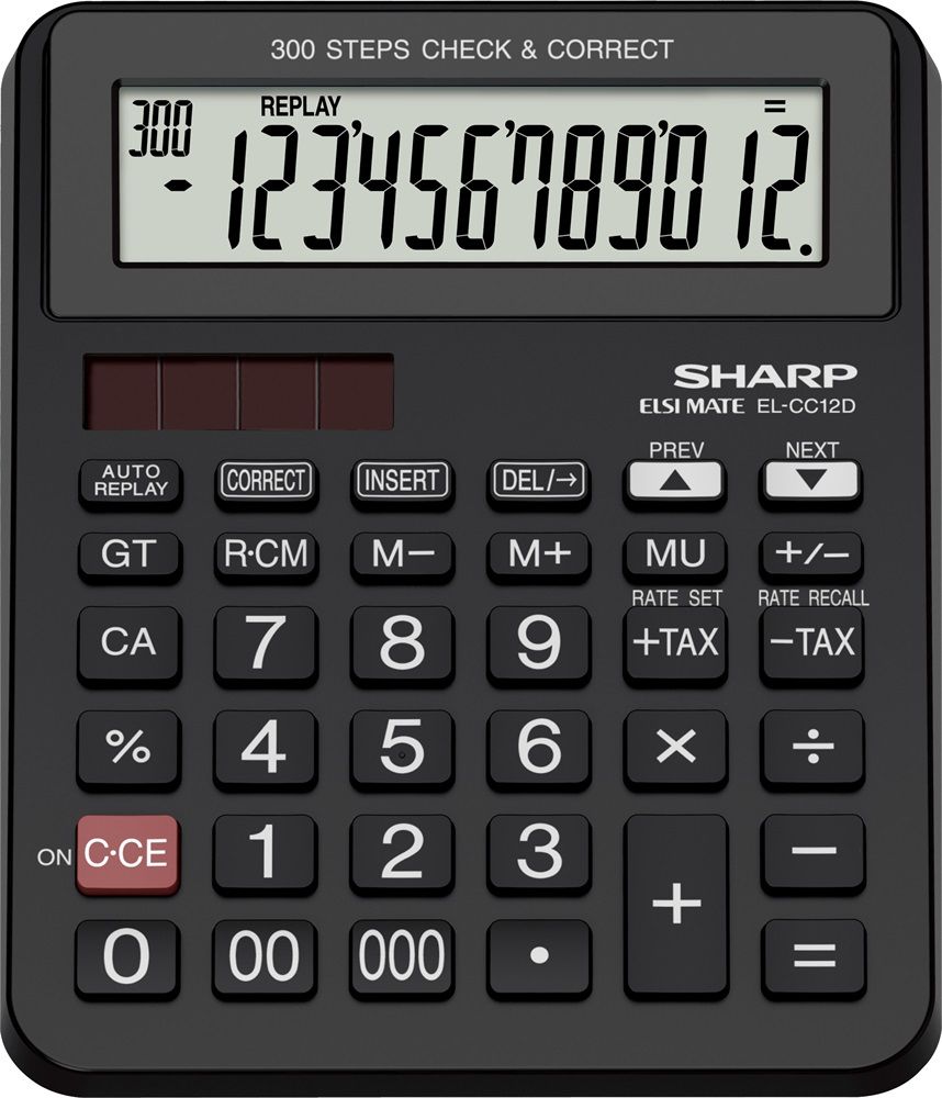 Sharp EL-CC12D Asztali számológép Black