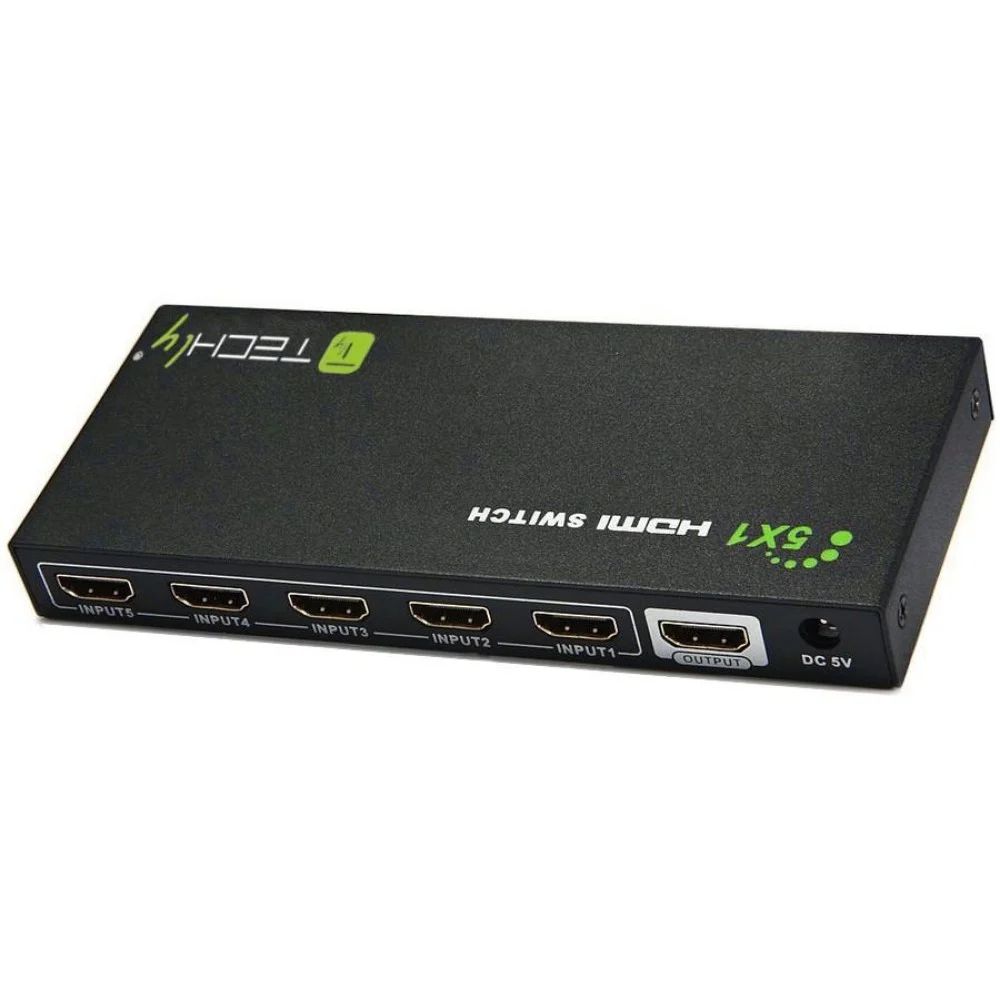 TECHLY  5 IN 1 OUT HDMI Switch with Remote Control