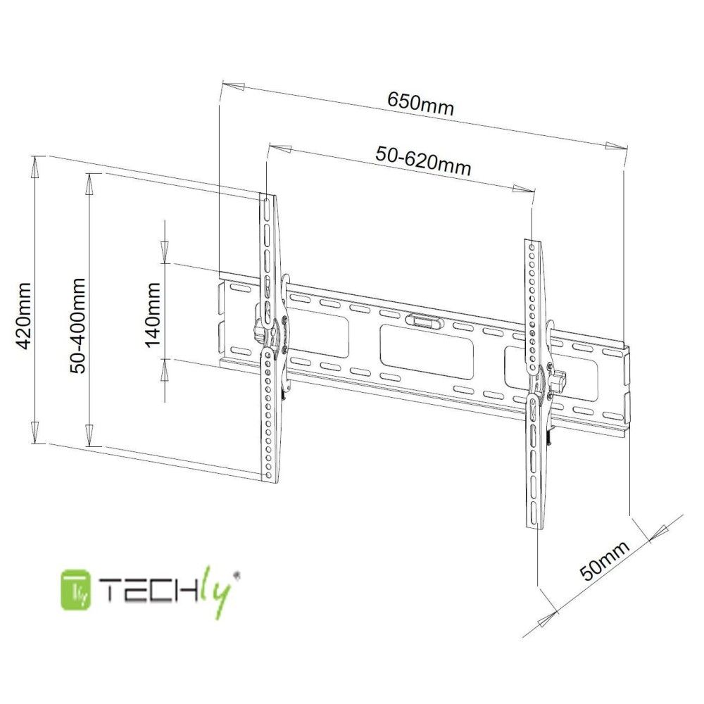 TECHLY  Wall Bracket for LED LCD TV Tilt 40"-65" Black
