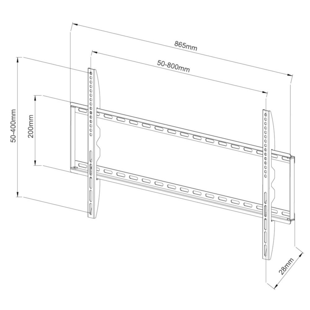 TECHLY  Fixed Slim Wall TV LED LCD Bracket 42-80" Black