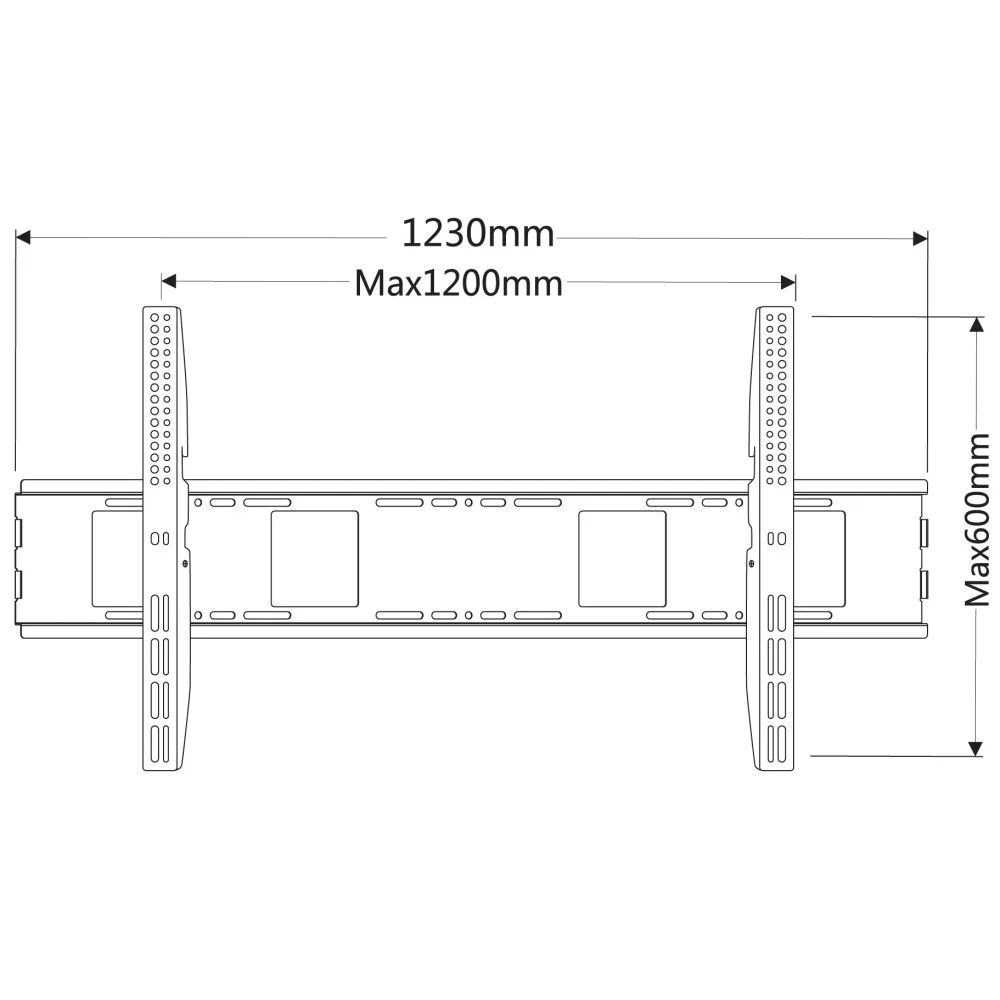 TECHLY  Fixed Wall Bracket for LCD LED TV 55-100" Black