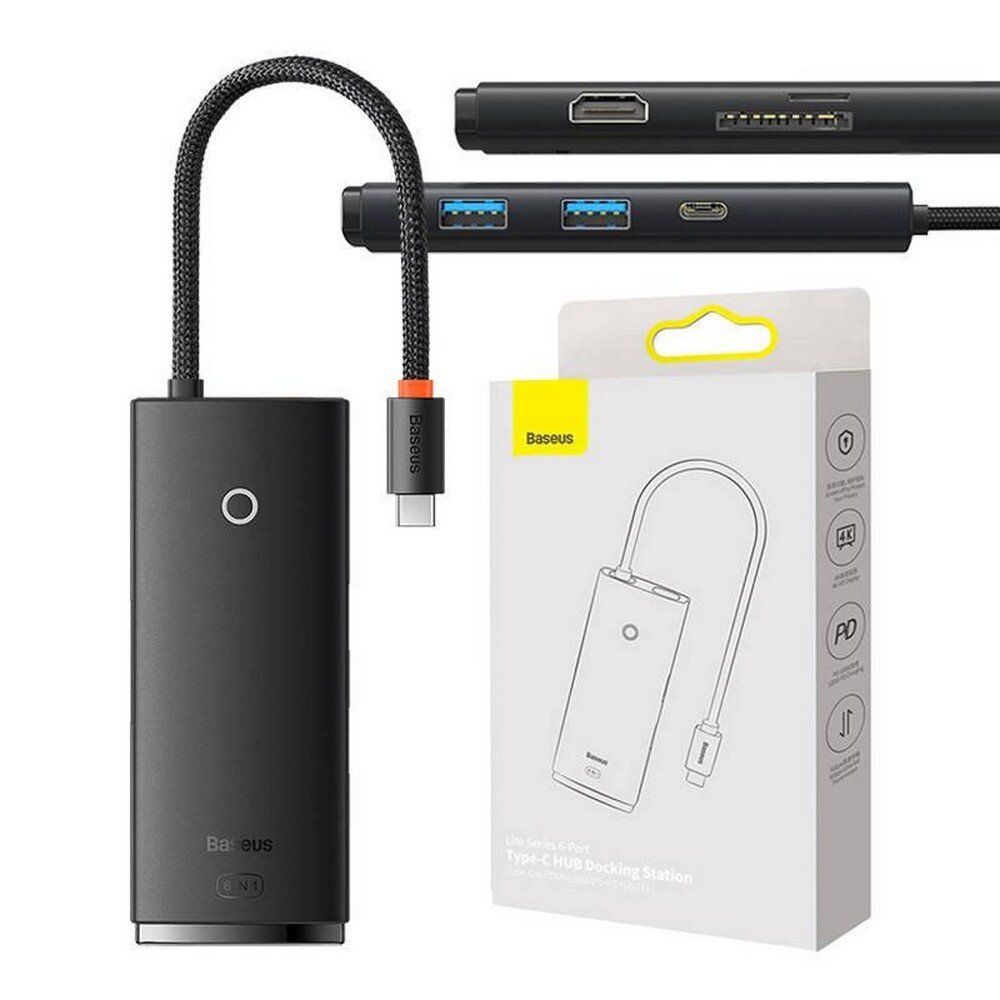 Baseus OS Lite 6 portos USB HUB Black