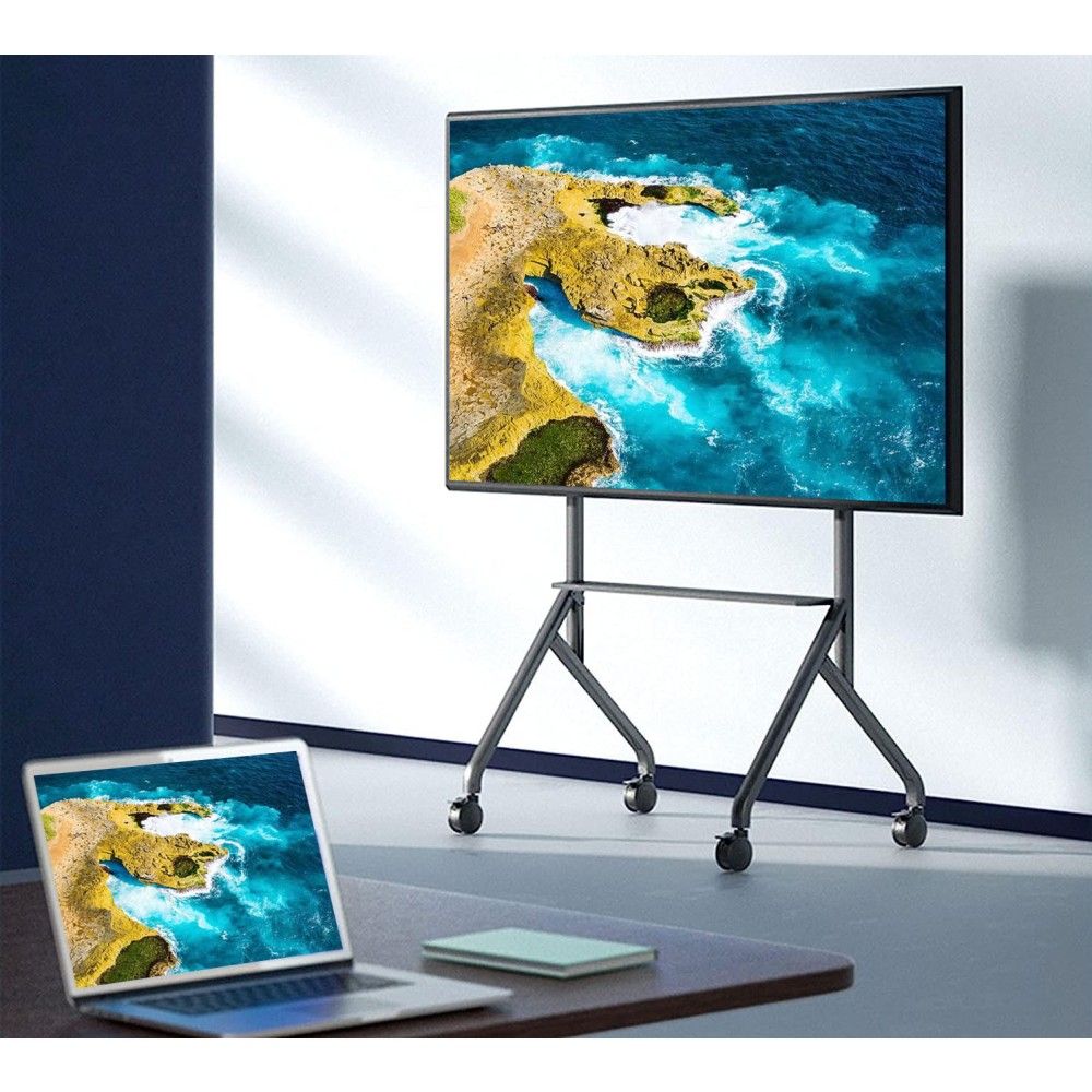 TECHLY  Multifunction Mobile Floor Stand for 65-100" LCD/LED/Plasma TVs Black