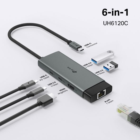 TP-Link UH6120C Docking Station Silver/Black