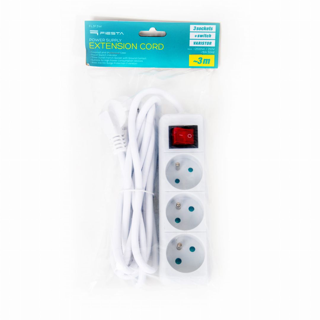 Platinet Hálózati Elosztó Kapcsolóval 3DIN 3m White