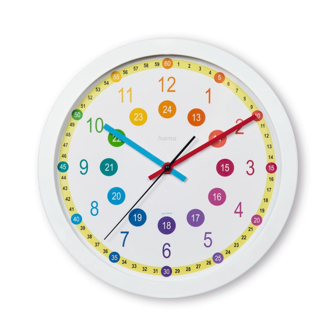 Hama Sal Children''s Wall Clock No Ticking, for Children''s Rooms Analogue Color