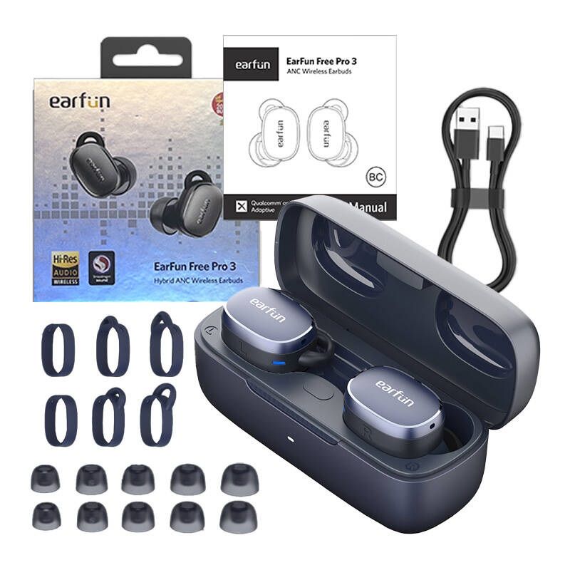 EarFun Free Pro 3 ANC True Bluettoth Headset Blue