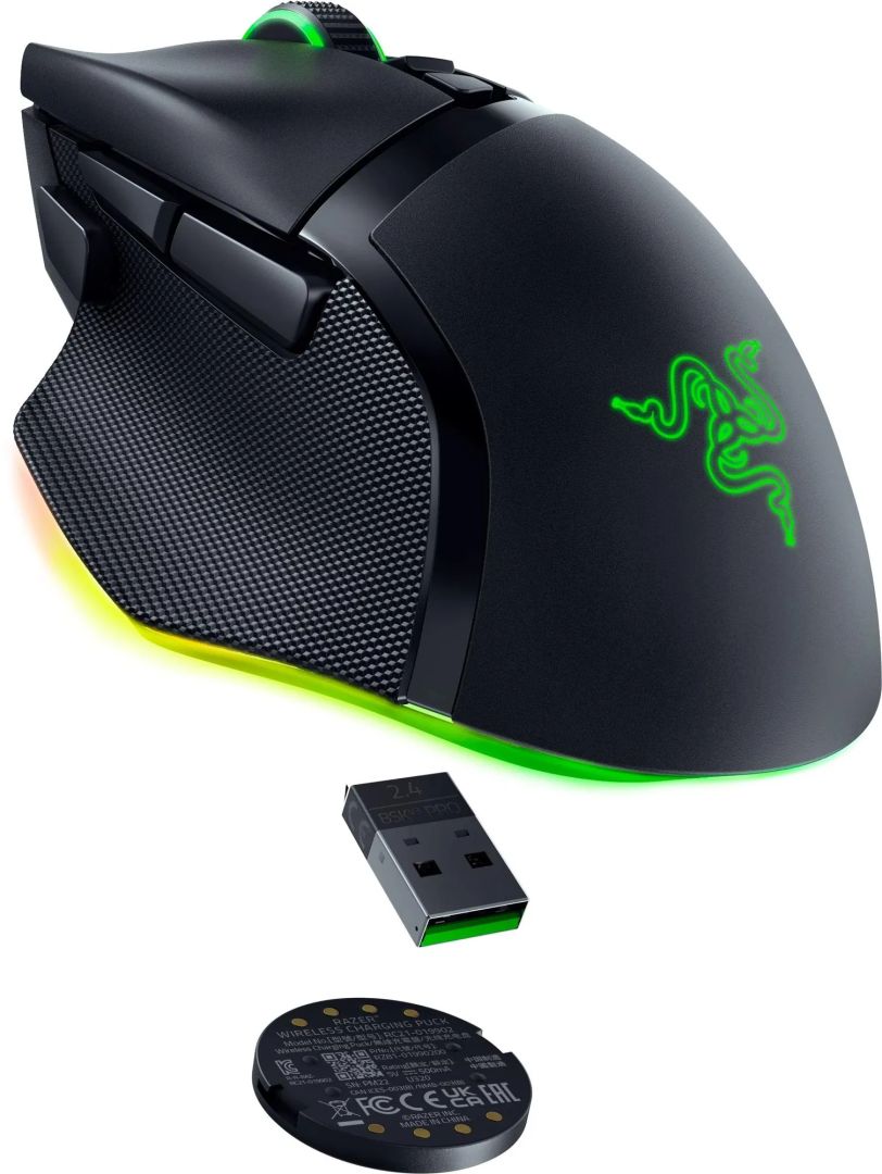 Razer Chroma Mouse Dock Pro + Wireless Charging Puck Bundle Black