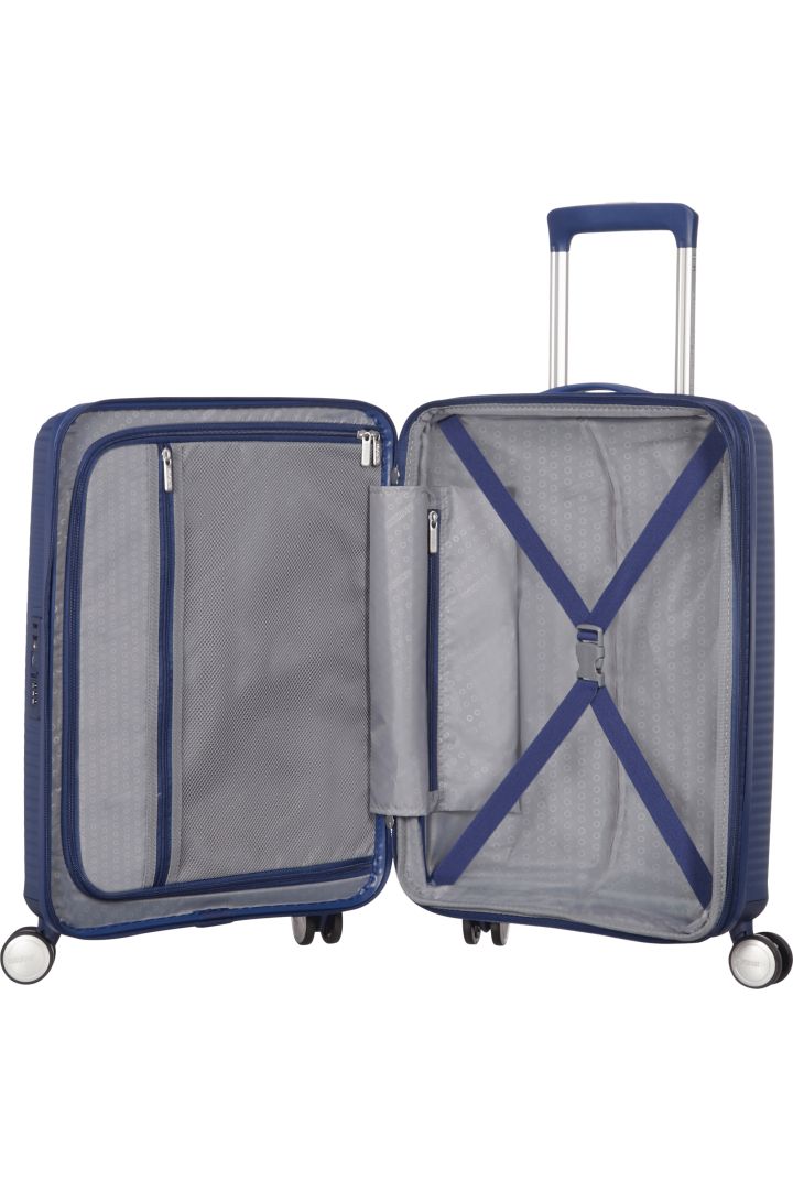 American Tourister Soundbox Spinner Expandable Suitcase Hard Navy