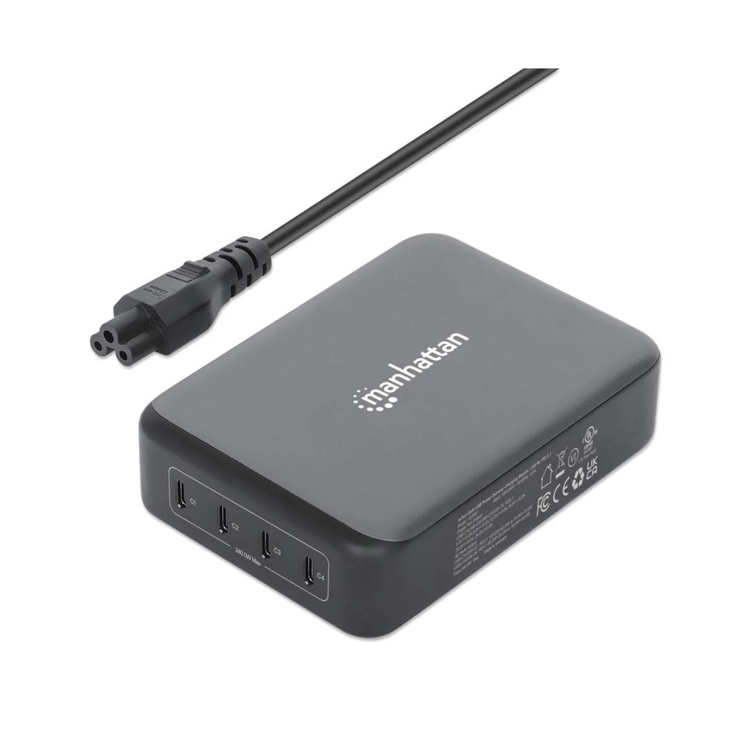 Manhattan 4-Port GaN USB Power Delivery 240W Grey