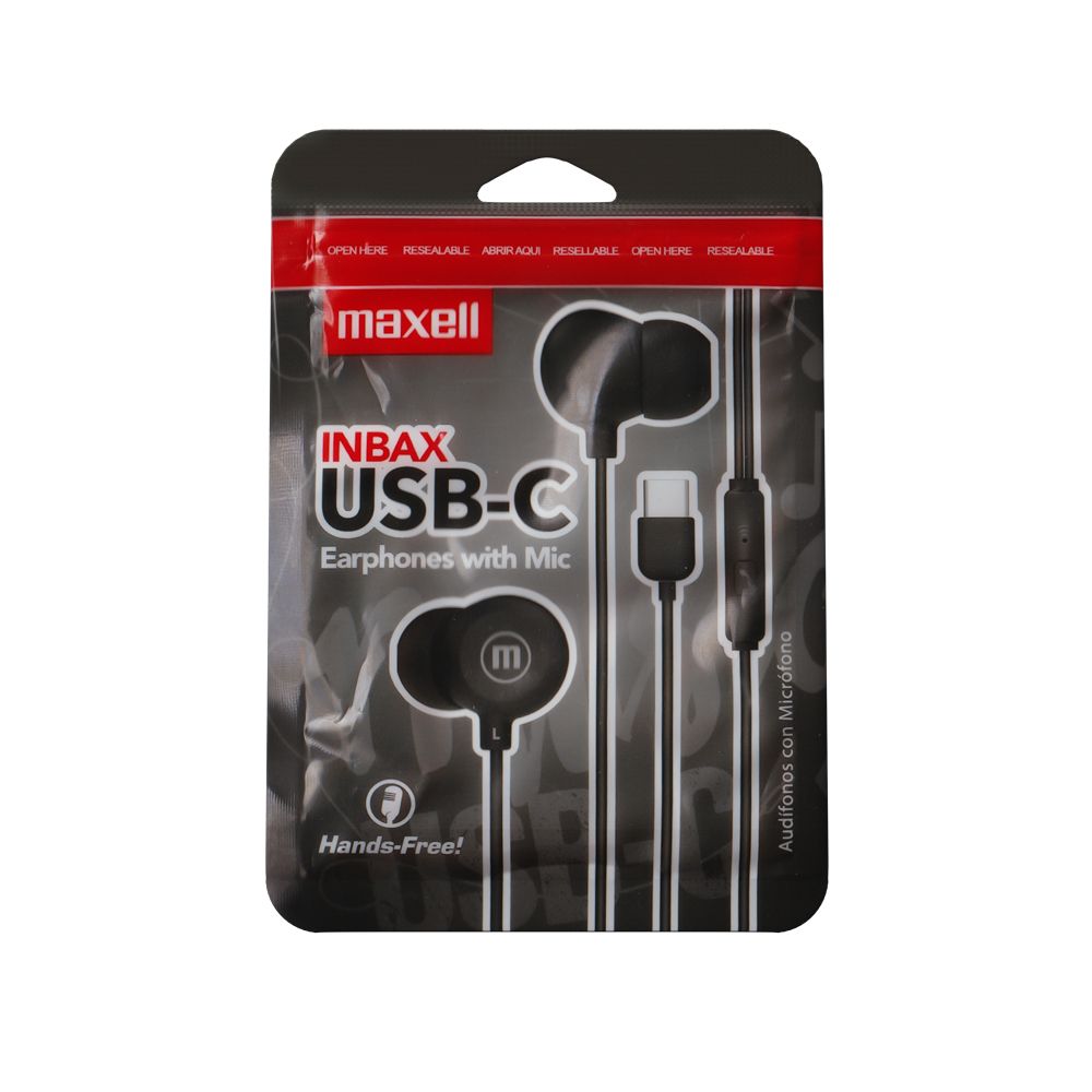 Maxell In-bax USB-C Earphones Black