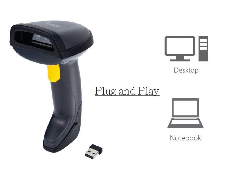 EQuip Wireless 1D Laser Barcode Scanner with Stand Vonalkódolvasó Black