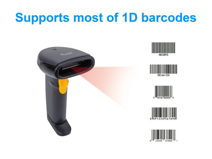 EQuip Wireless 1D Laser Barcode Scanner with Stand Vonalkódolvasó Black