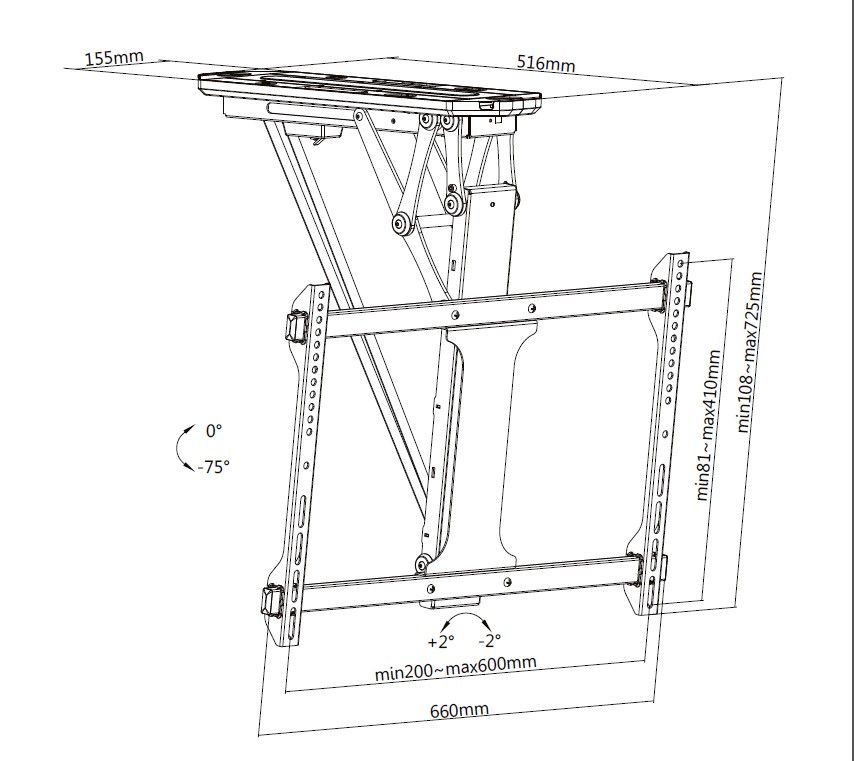 EQuip 32"-70" Motorized TV Ceiling Mount Bracket