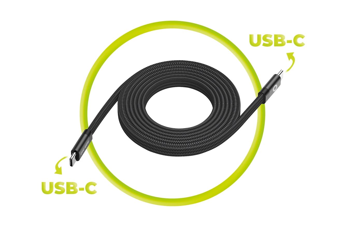 Mobile Origin Magnetic Flat Patented Original Cable USB-C to USB-C 1m Black