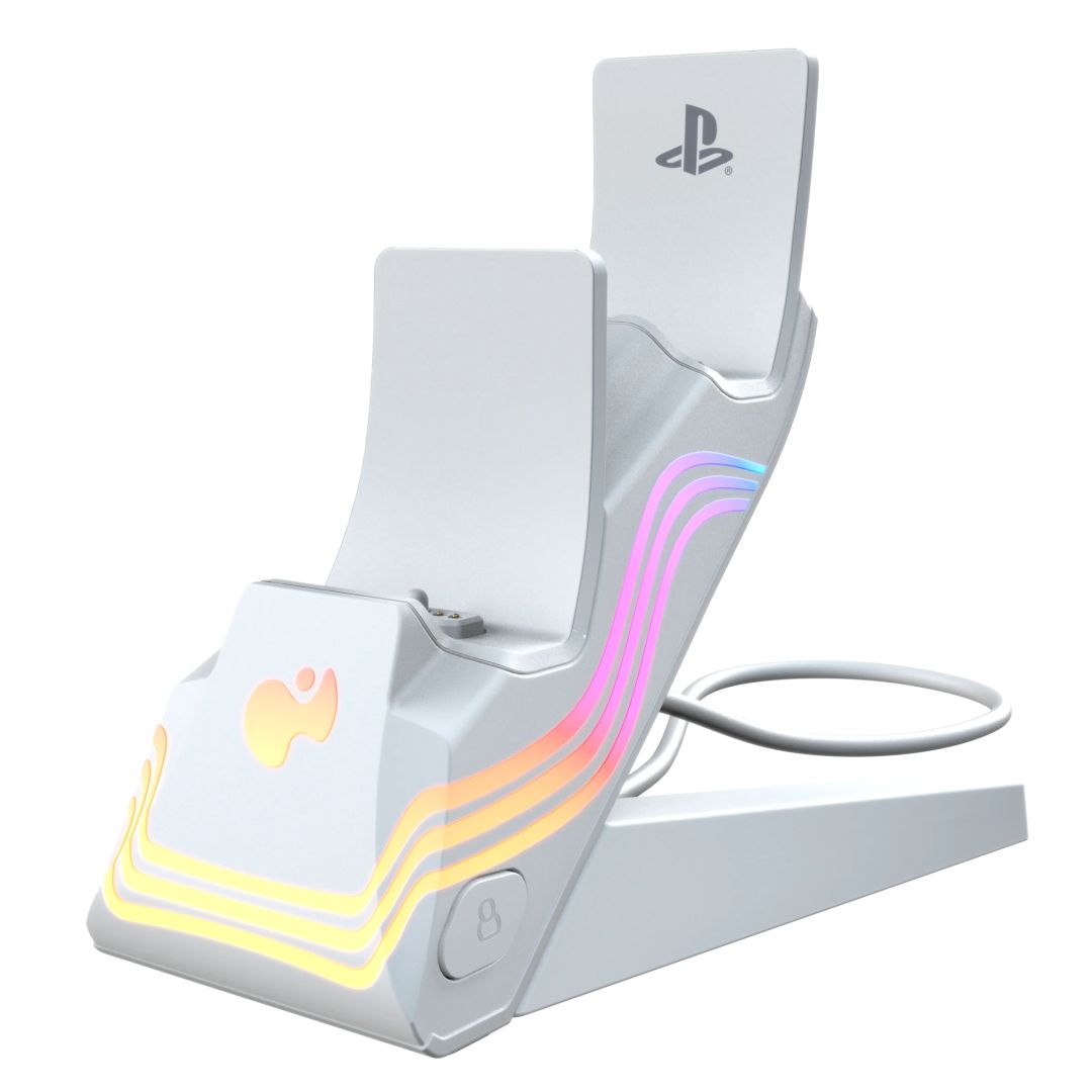 PDP PlayStation 5 White Afterglow Wave Dual Charger
