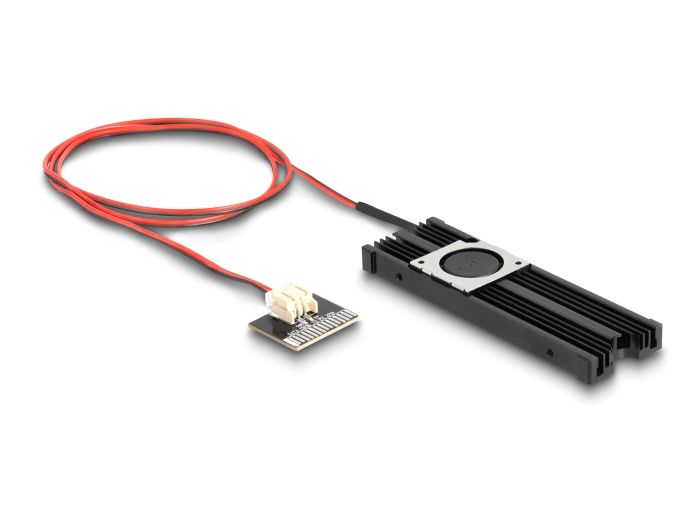DeLock Heat sink with Fan for M.2 SSD 2280 Black