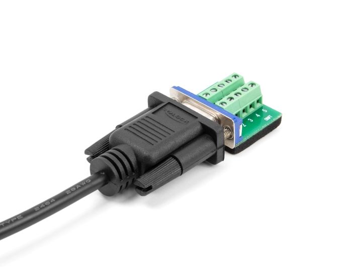 DeLock Serial Cable RS-232 D-Sub9 male to male with narrow plug housing 1m Black