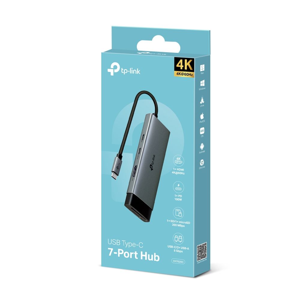 TP-Link UH7020C USB Type-C 7-Port Hub Silver