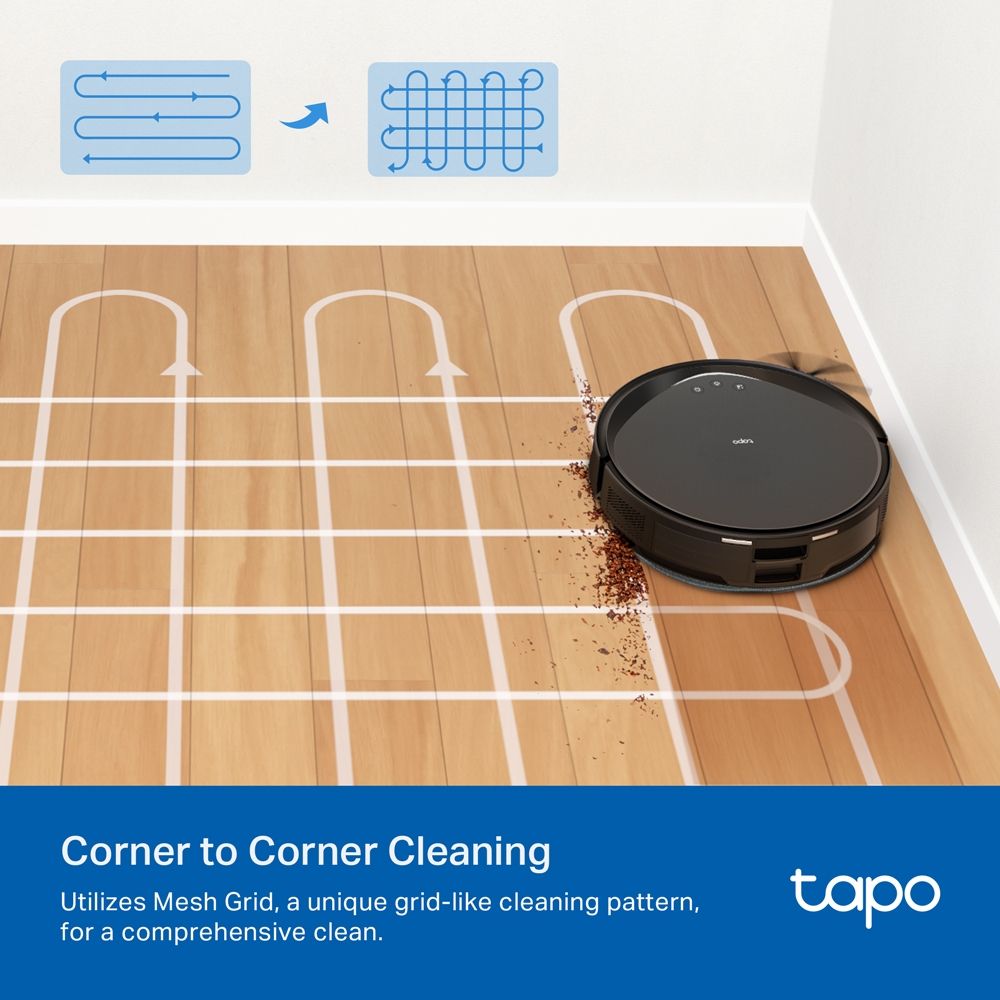 TP-Link Tapo RV20 Max Plus MagSlim LiDAR Navigation Robot Vacuum & Mop with Auto-Empty Dock Black