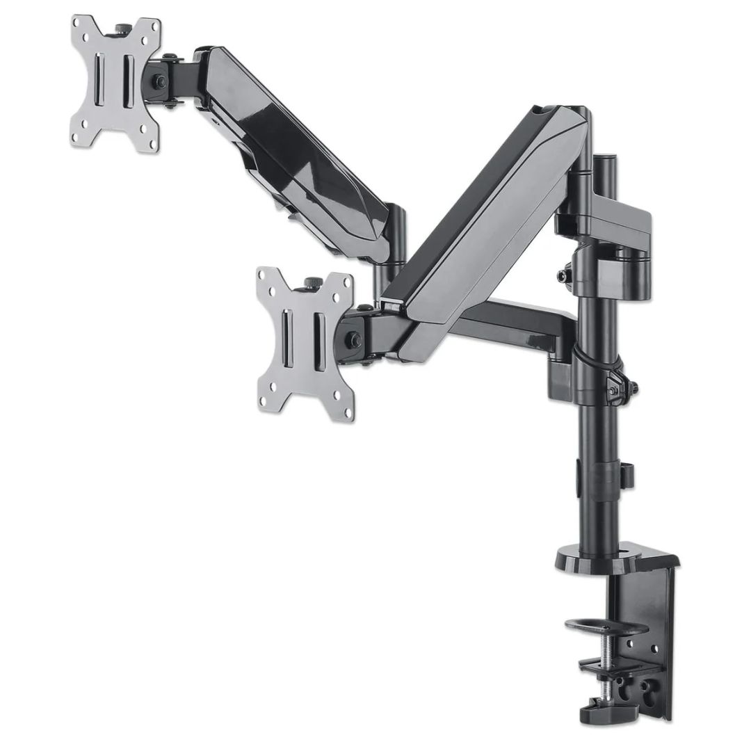 Manhattan Universal Gas Spring Monitor Mount with Height-Adjustable Arms 17"-32" Silver