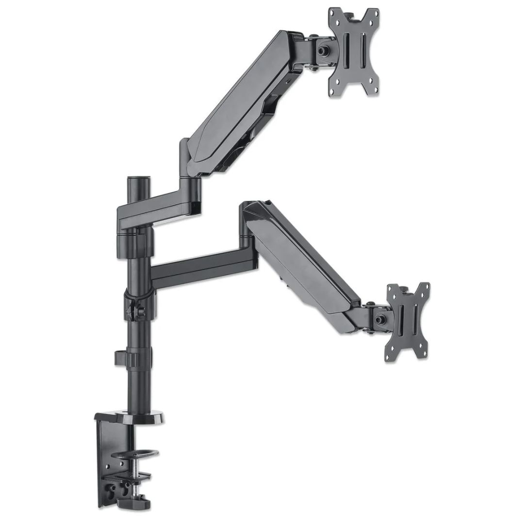 Manhattan Universal Gas Spring Monitor Mount with Height-Adjustable Arms 17"-32" Silver