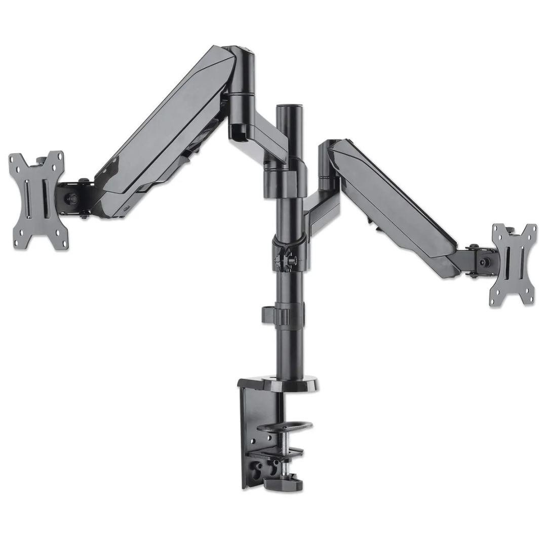 Manhattan Universal Gas Spring Monitor Mount with Height-Adjustable Arms 17"-32" Silver
