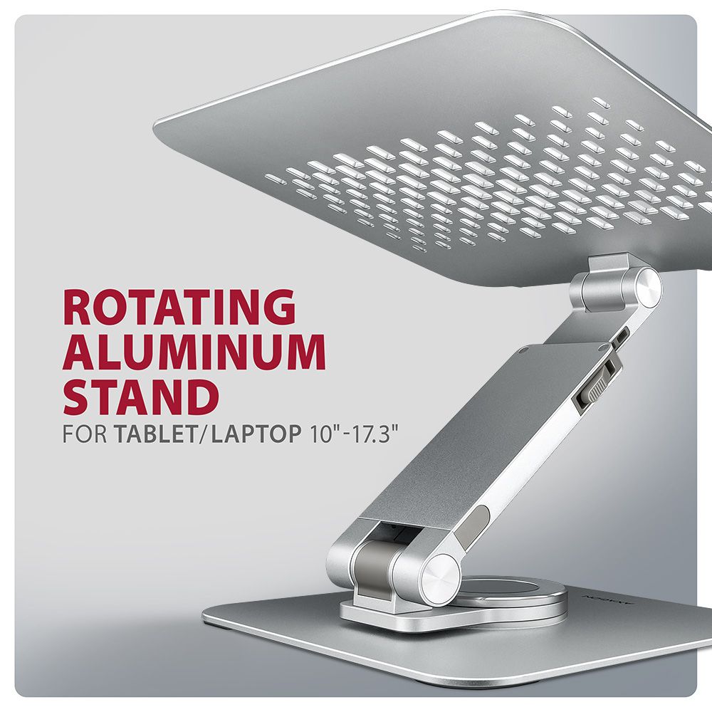 AXAGON STND-LR Stand with 360° Rotation for Laptops and Tablets Silver