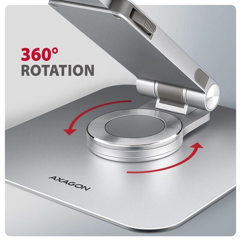 AXAGON STND-LR Stand with 360° Rotation for Laptops and Tablets Silver