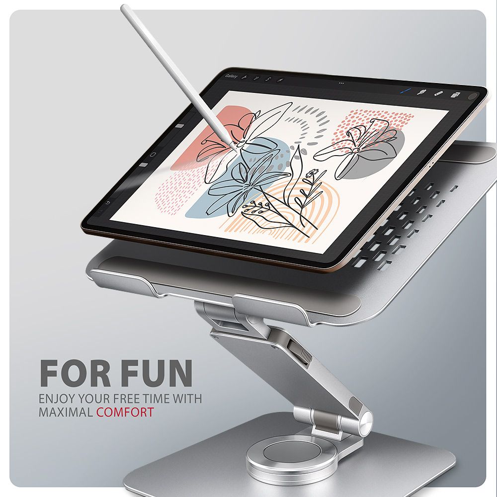 AXAGON STND-LR Stand with 360° Rotation for Laptops and Tablets Silver