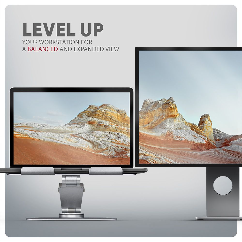 AXAGON STND-LR Stand with 360° Rotation for Laptops and Tablets Silver