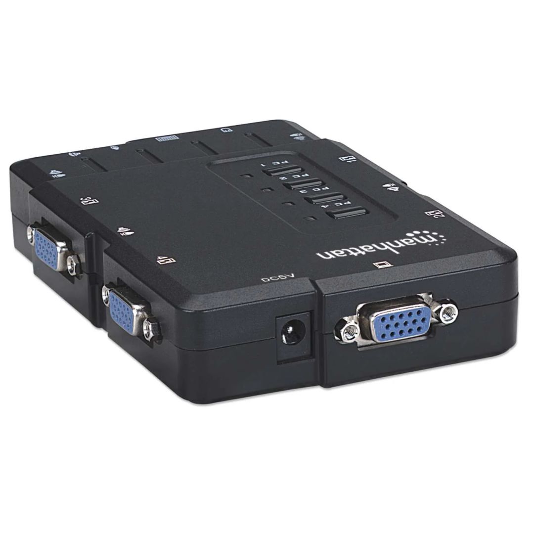 Manhattan 4-Port Compact KVM Switch Black