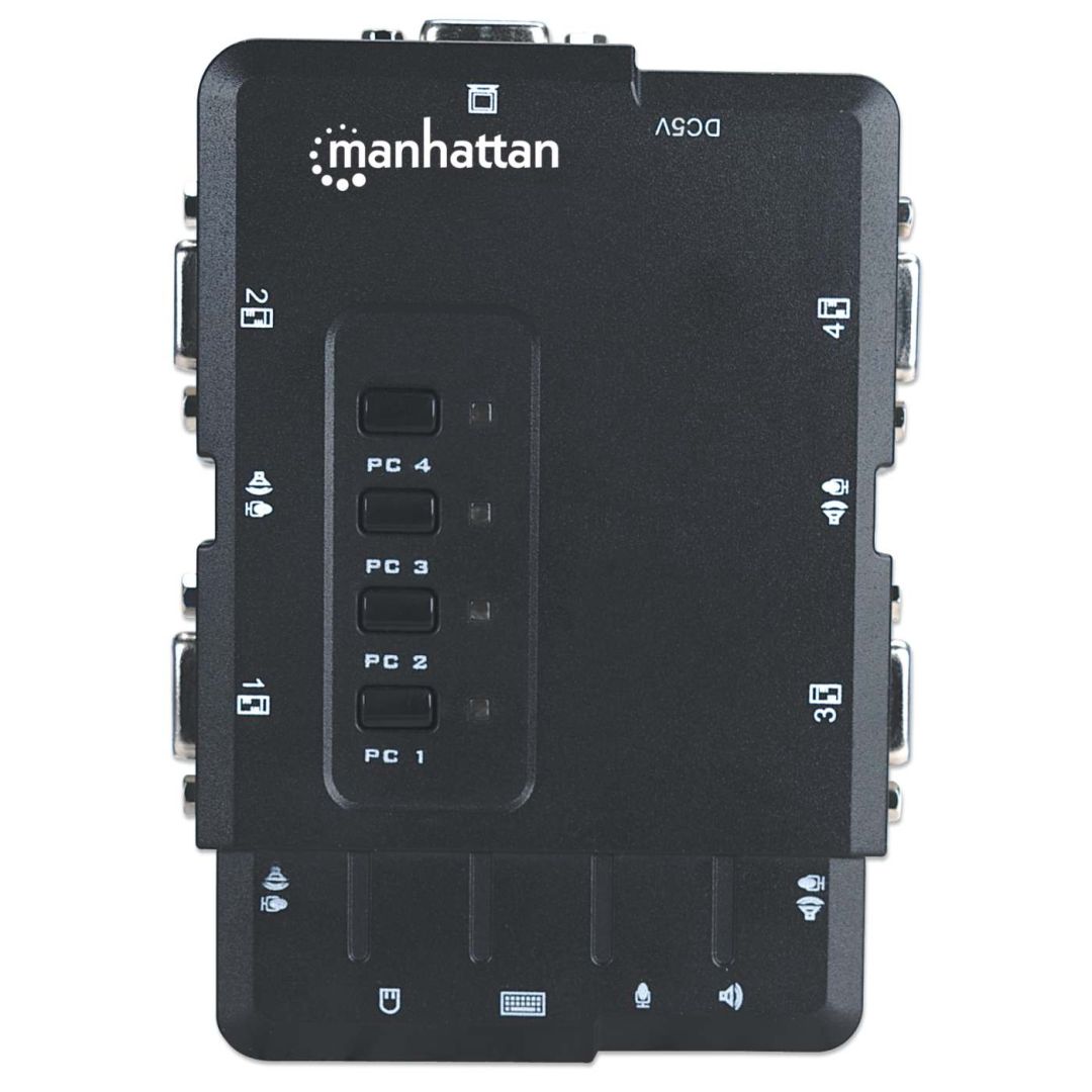 Manhattan 4-Port Compact KVM Switch Black