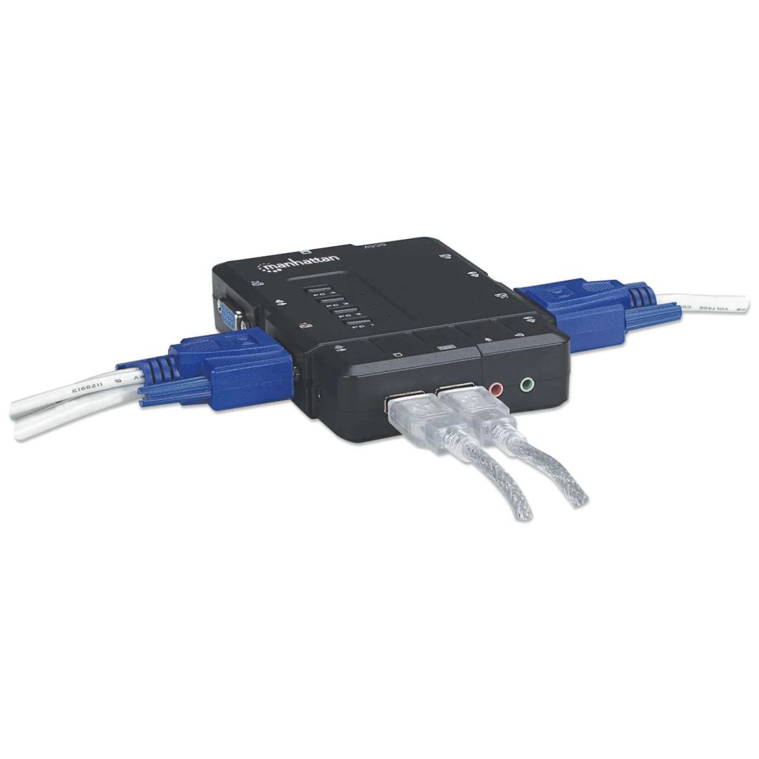 Manhattan 4-Port Compact KVM Switch Black