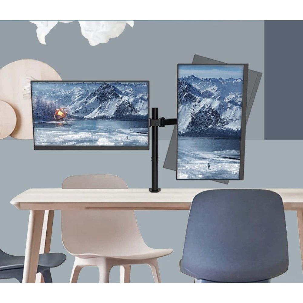 TECHLY  13"-27" Desk Stand for 2 Monitor with Clamp
