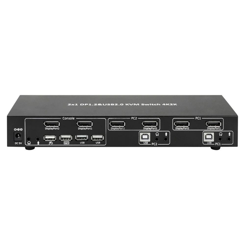 TECHLY  IDATA DP-KVM2 2-Port DisplayPort1.2 Dual-Monitor KVM Switch