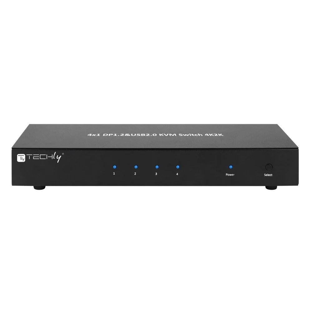 TECHLY  IDATA DP-KVM4 4-Port DisplayPort 1.2 KVM Switch with Hub and audio