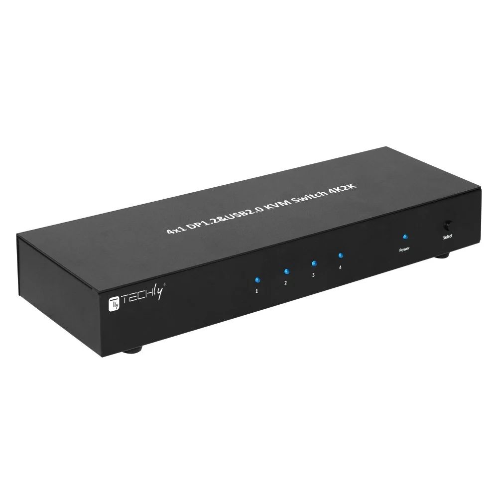 TECHLY  IDATA DP-KVM4 4-Port DisplayPort 1.2 KVM Switch with Hub and audio